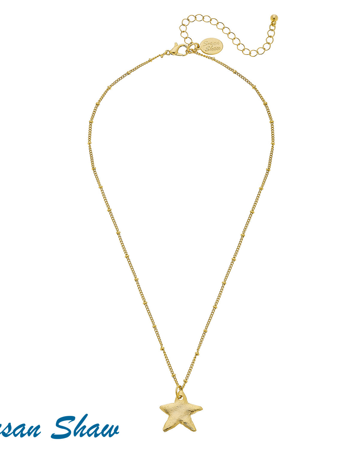 Susan Shaw Dainty Gold Star Necklace.