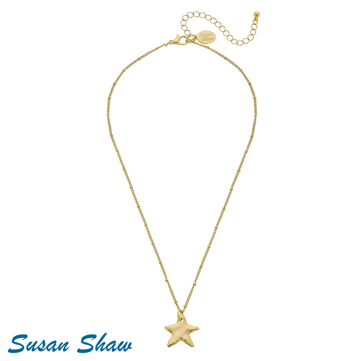 Susan Shaw Dainty Gold Star Necklace.