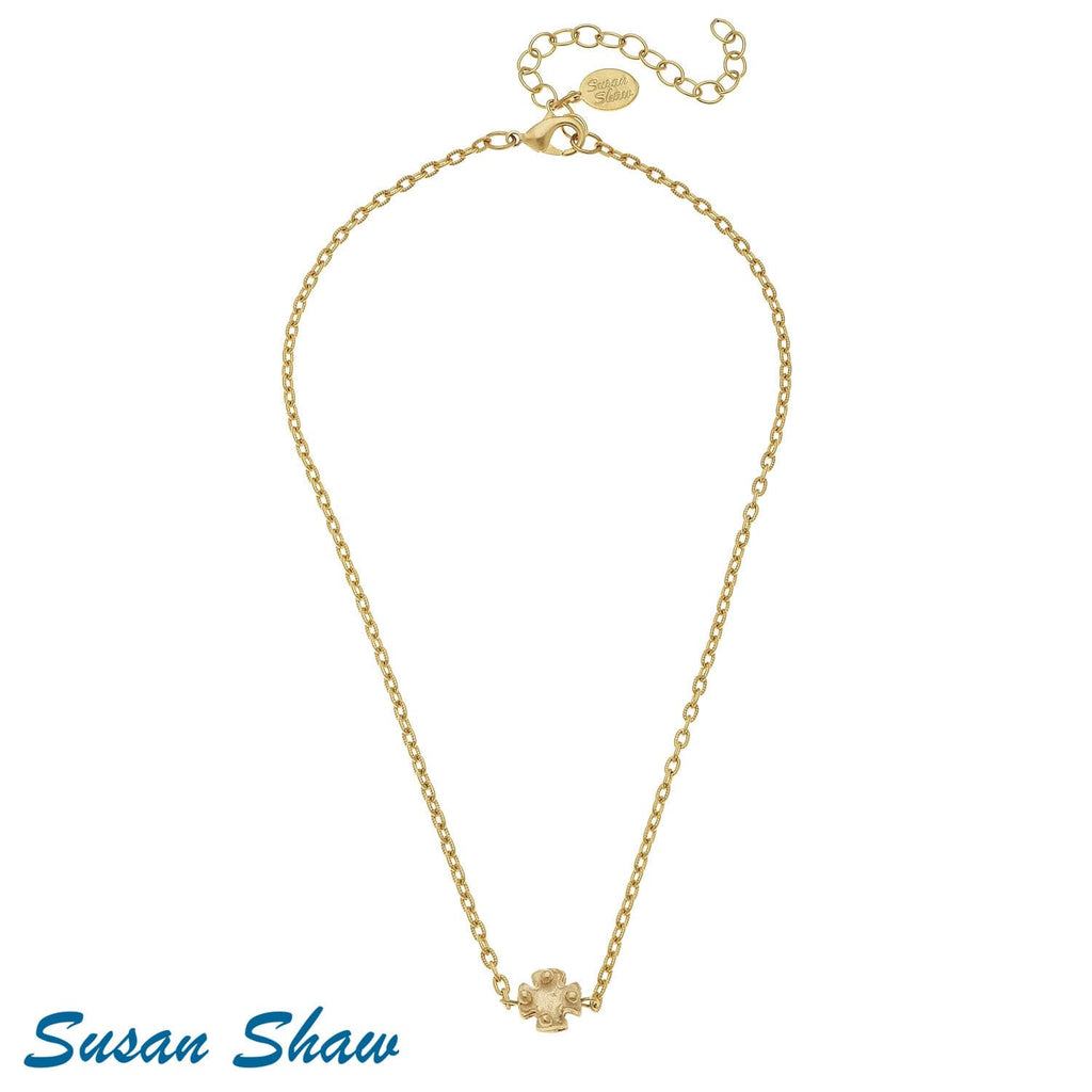 Susan Shaw Maltese Cross Bead Necklace.