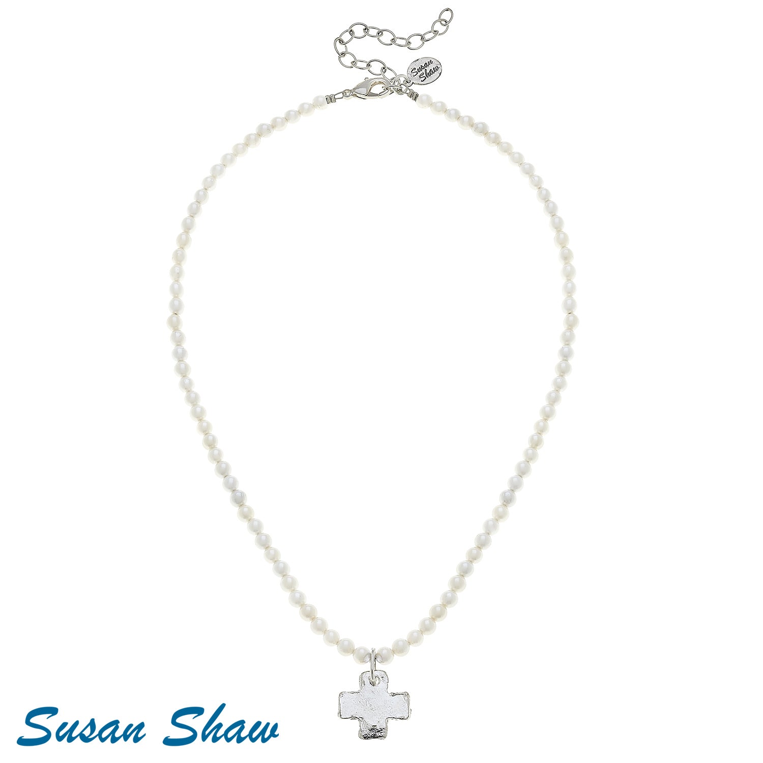 Susan Shaw Assorted Cross Necklaces in Silver.