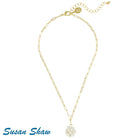 Susan Shaw Pearl Cluster Paperclip Necklace.