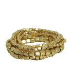 Multi Strand Beaded Bracelet Set in Matte Gold.