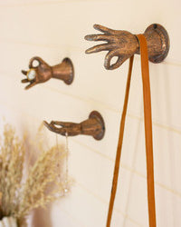 Antique Brass Hand Wall Sconce.