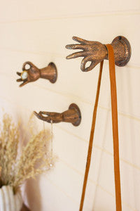 Antique Brass Hand Wall Sconce.