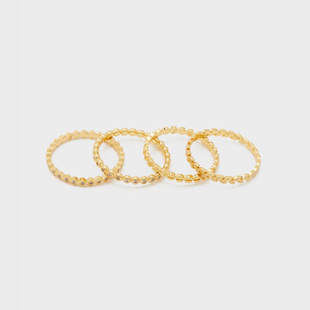 G Ring Set in Gold Plated, Women's Size 3 by Gorjana