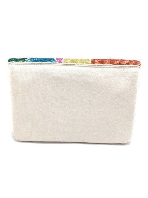 Abstract Camo Beaded Clutch.