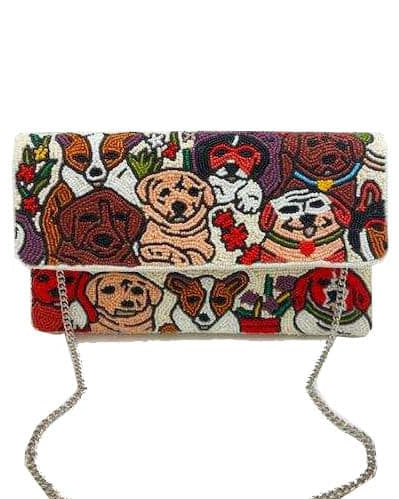 Puppy Beaded Clutch.
