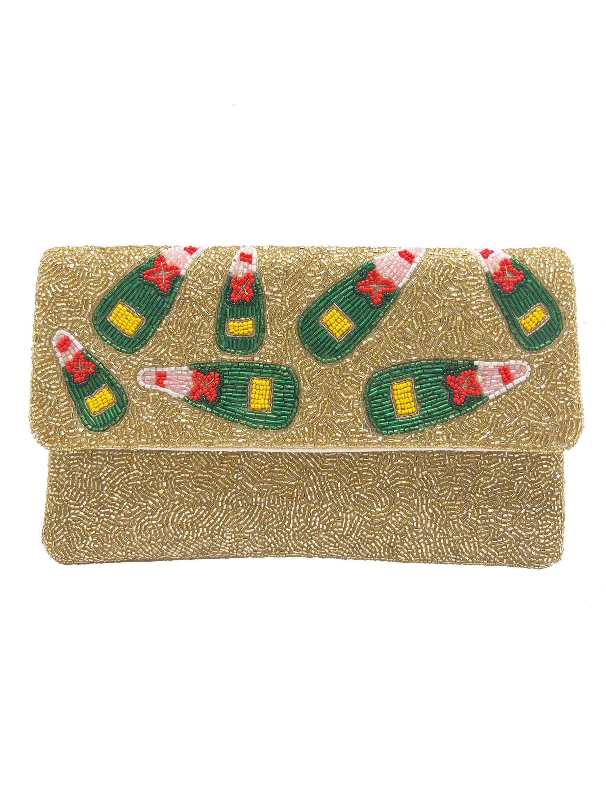 Champagne Beaded Clutch.