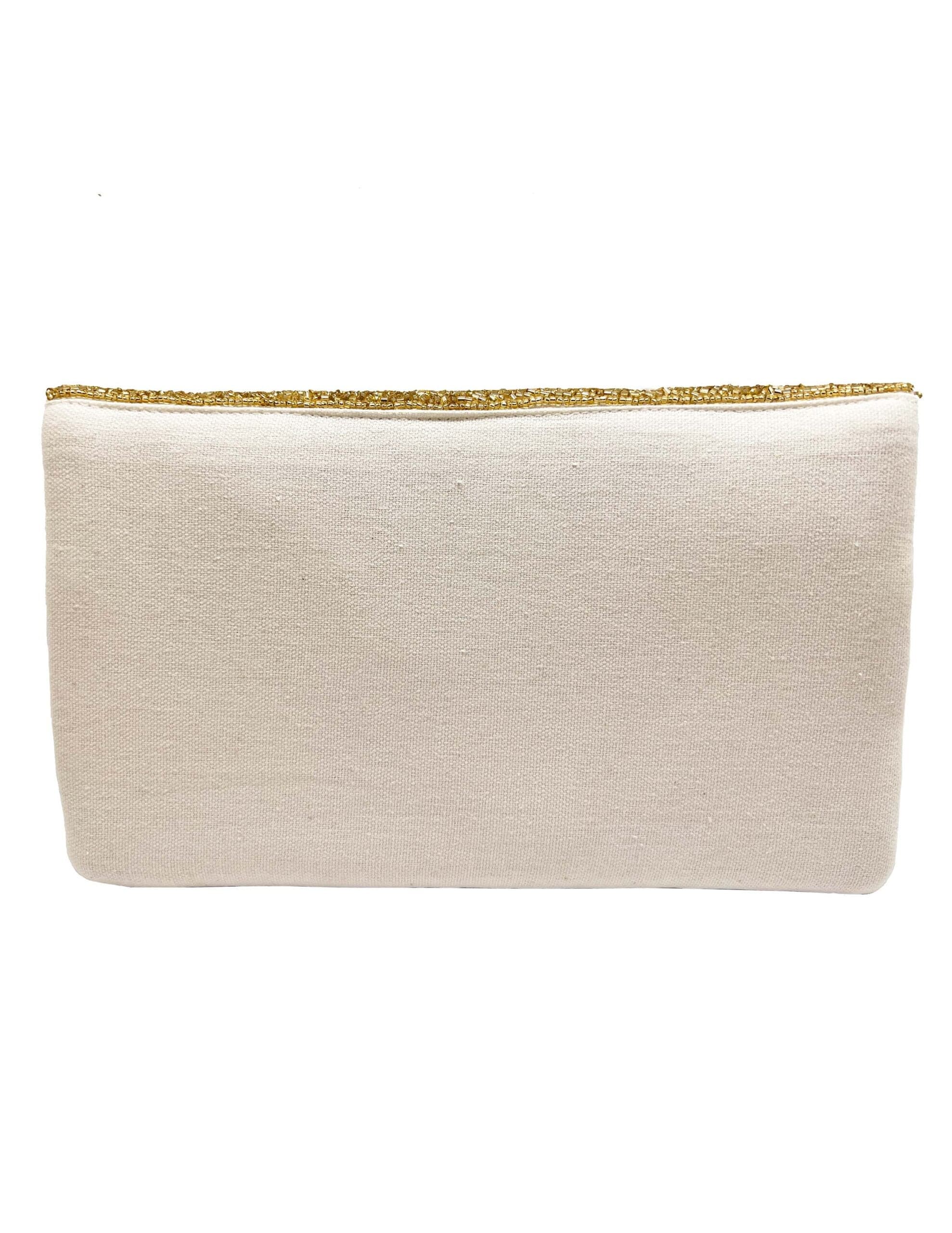 Champagne Beaded Clutch.