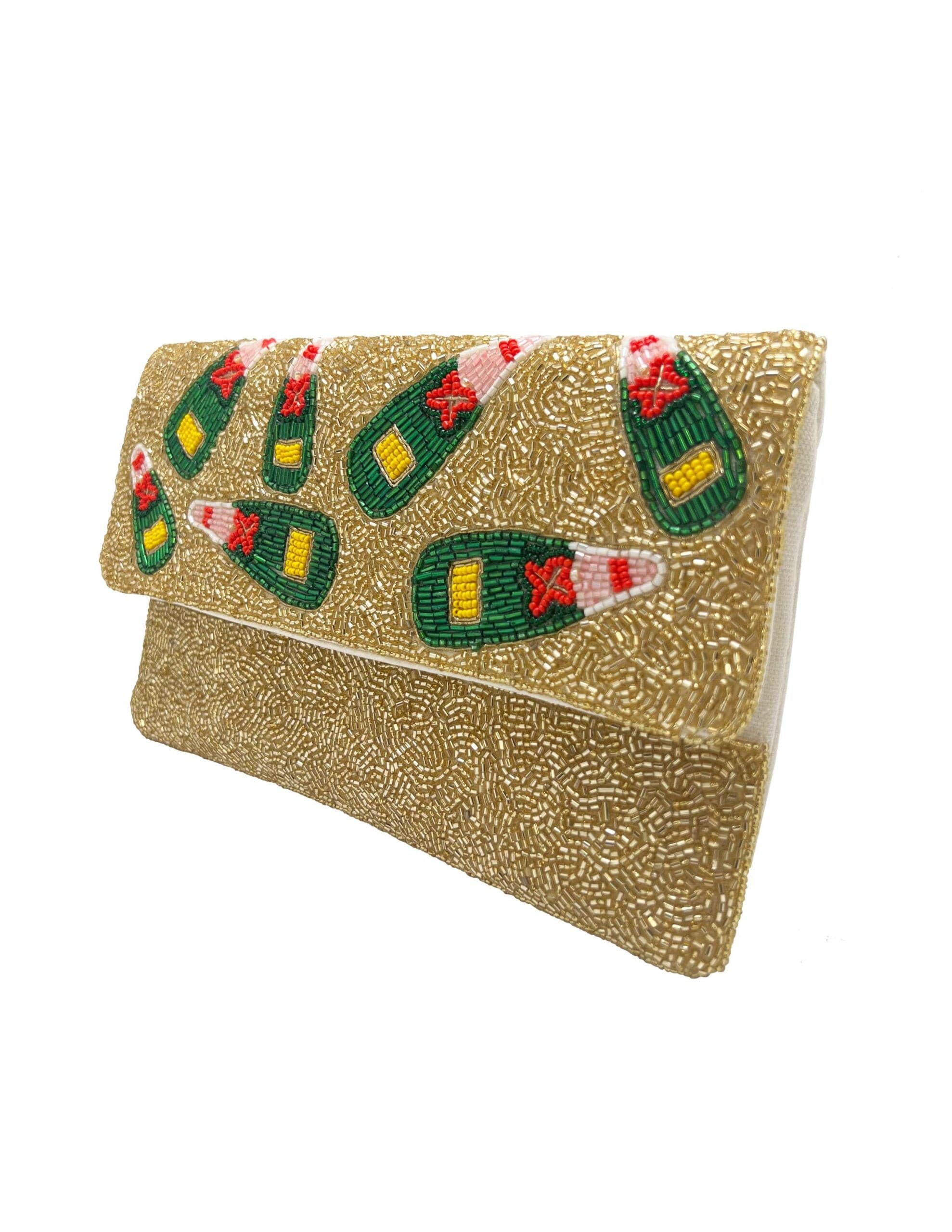 Champagne Beaded Clutch.