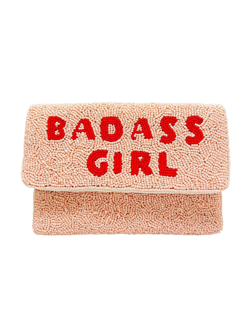 Bad Ass Girl Mini Beaded Clutch.