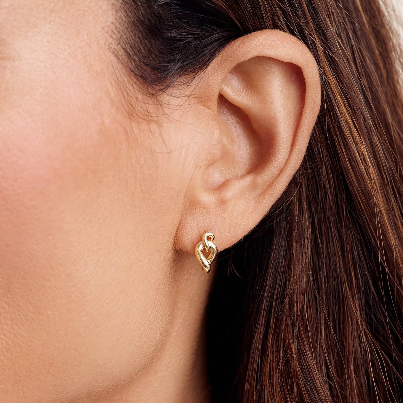 Lou Link Interlocking Earrings (gold).