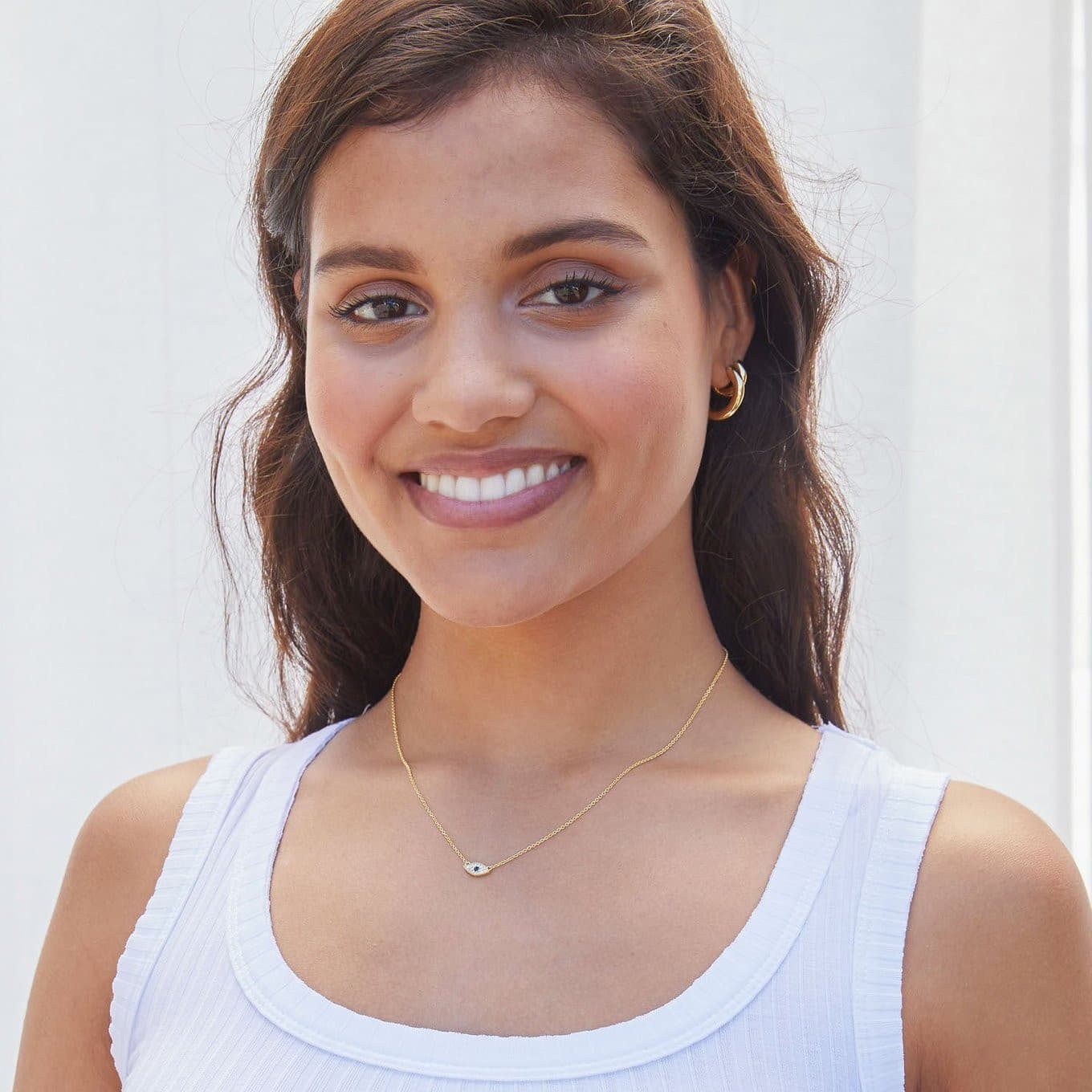 Evil Eye Charm Necklace (gold).