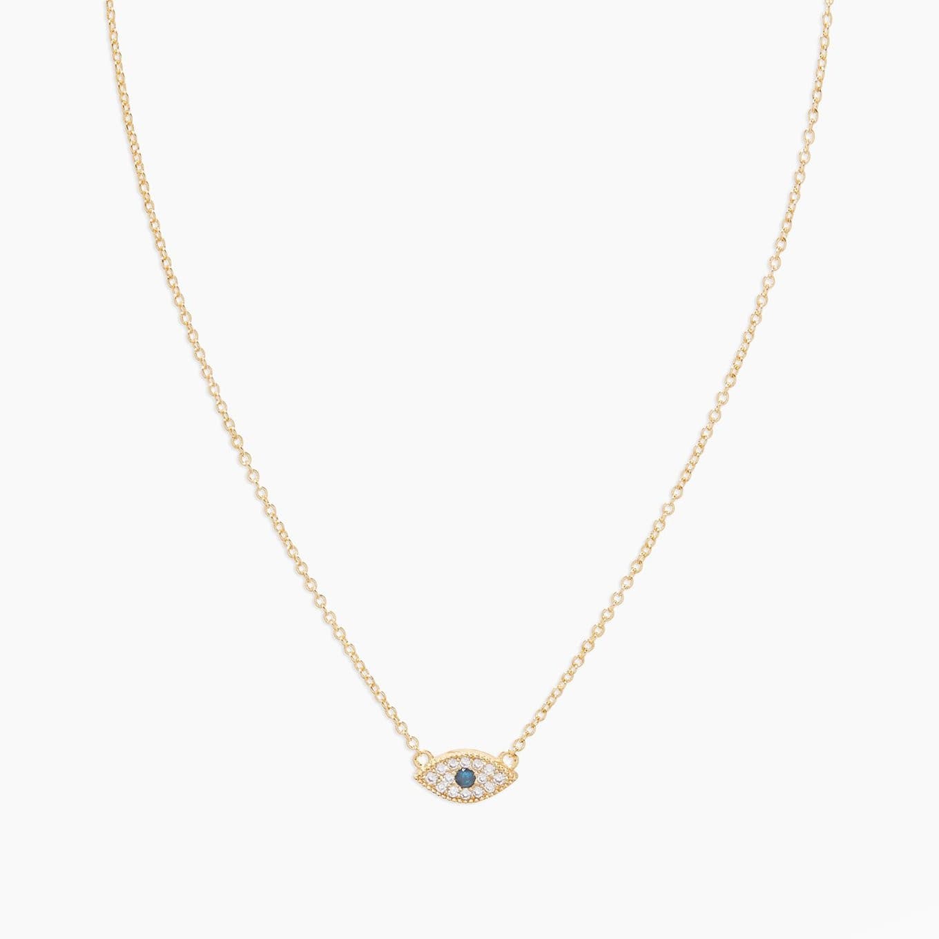 Evil Eye Charm Necklace (gold).