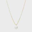 Reese Pearl Charm Necklace (gold & pearl).