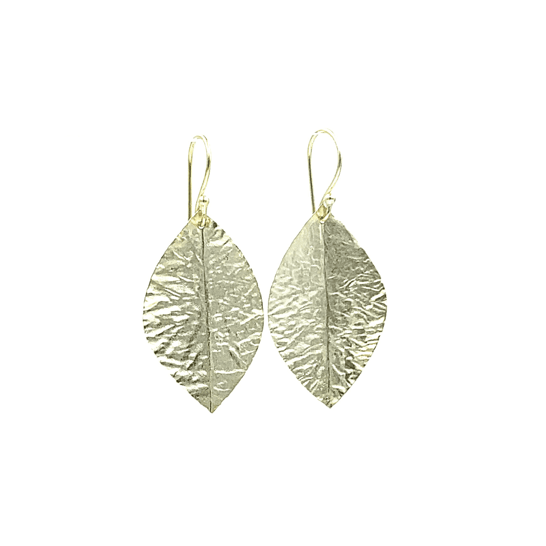 Erin Gray Cabo Single Leaf Earring in Gold Foil.