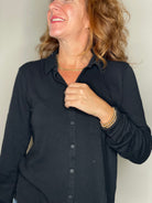 Hello Nite Perfectly Soft Button Up Shirt in Black.