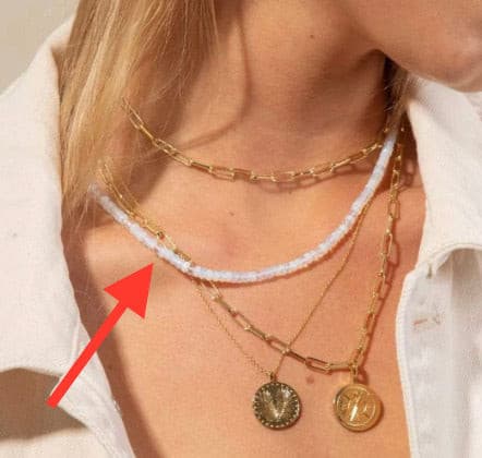 Parker Gem Necklace (Opalite Glass ).