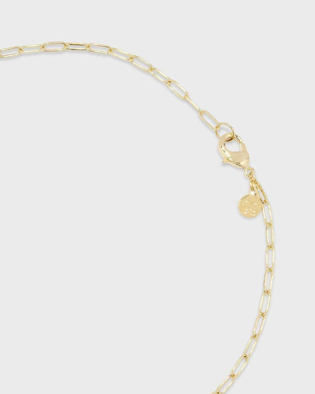 Kara Padlock Charm Necklace (gold).