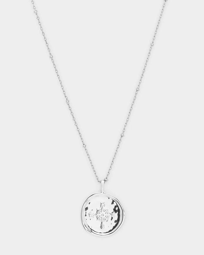 Compass Coin Necklace (silver).