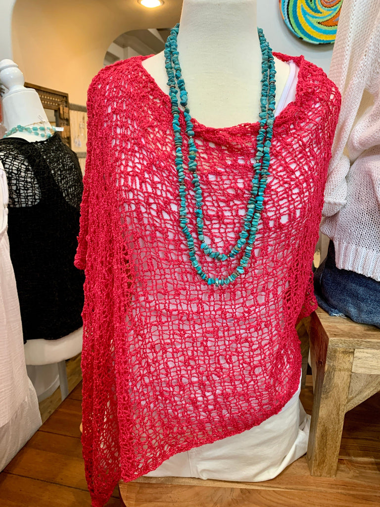 Hot Fuchsia Popcorn Poncho.