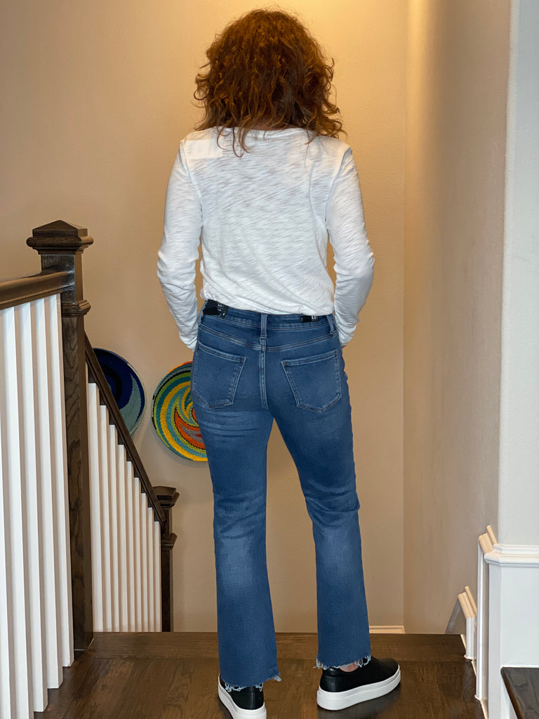 Kut from the Kloth Kelsey High Rise Ankle Flare.