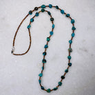 Kingman Turquoise & Pin Shell Necklace 30".