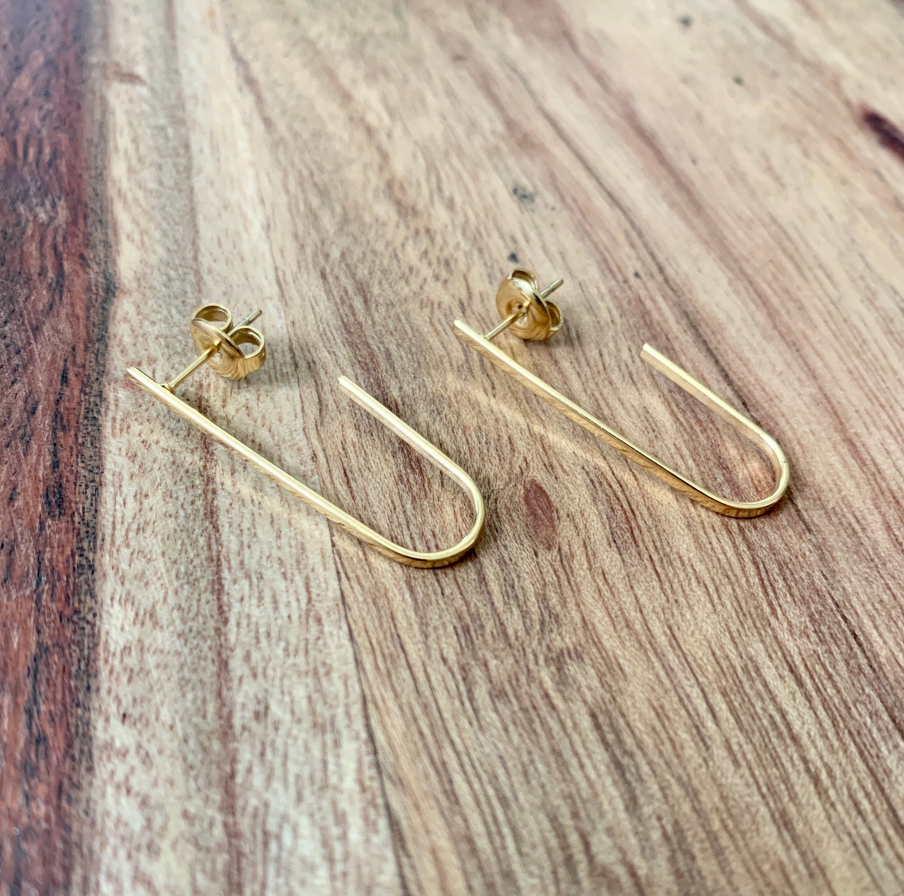 Curved Metal Earring.