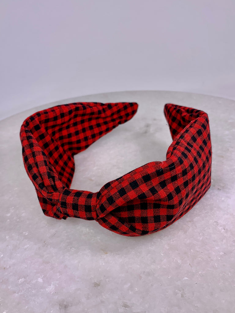 Black & Red Plaid Headband.