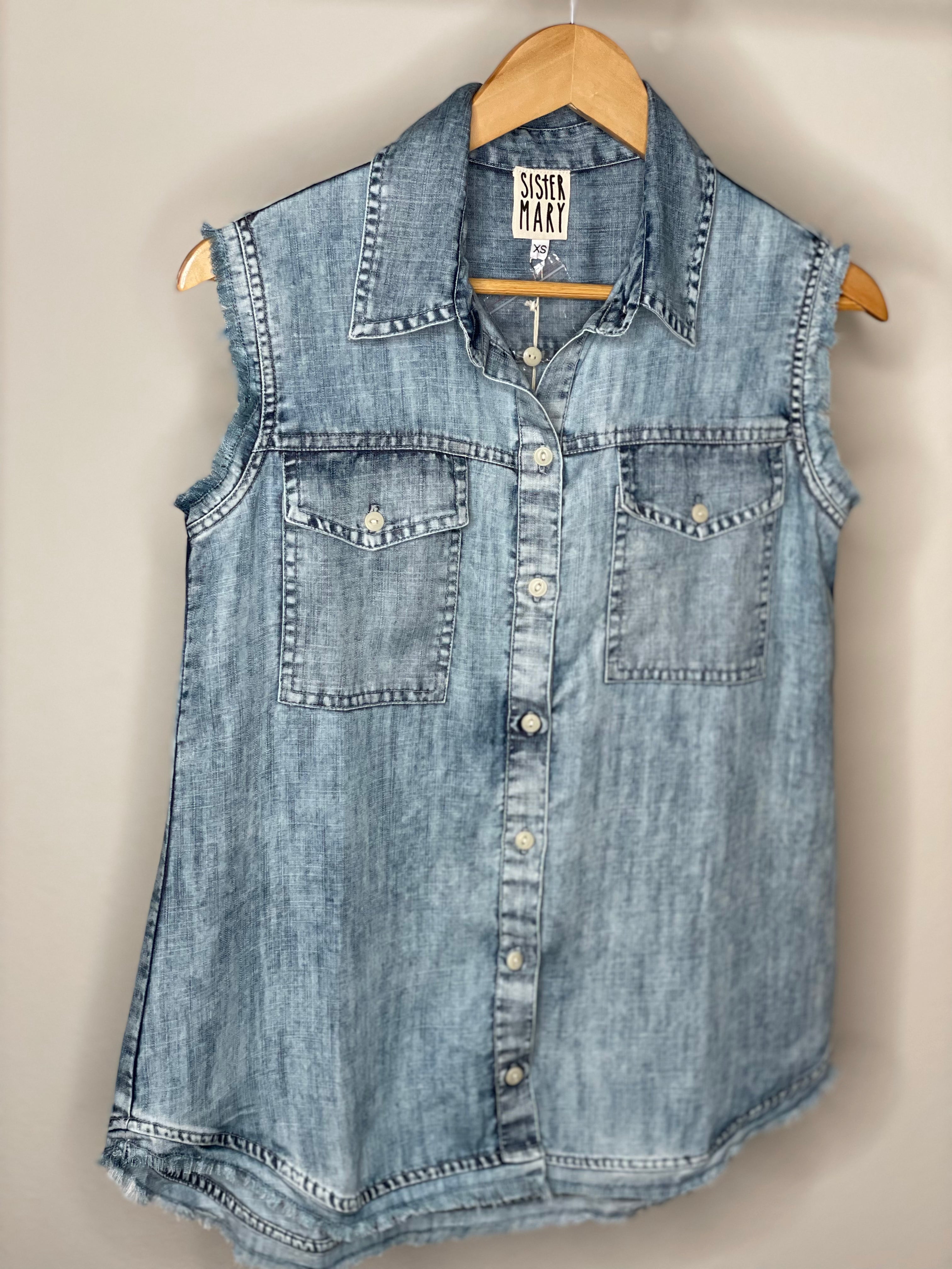 Sister Mary Alys Indigo Top.