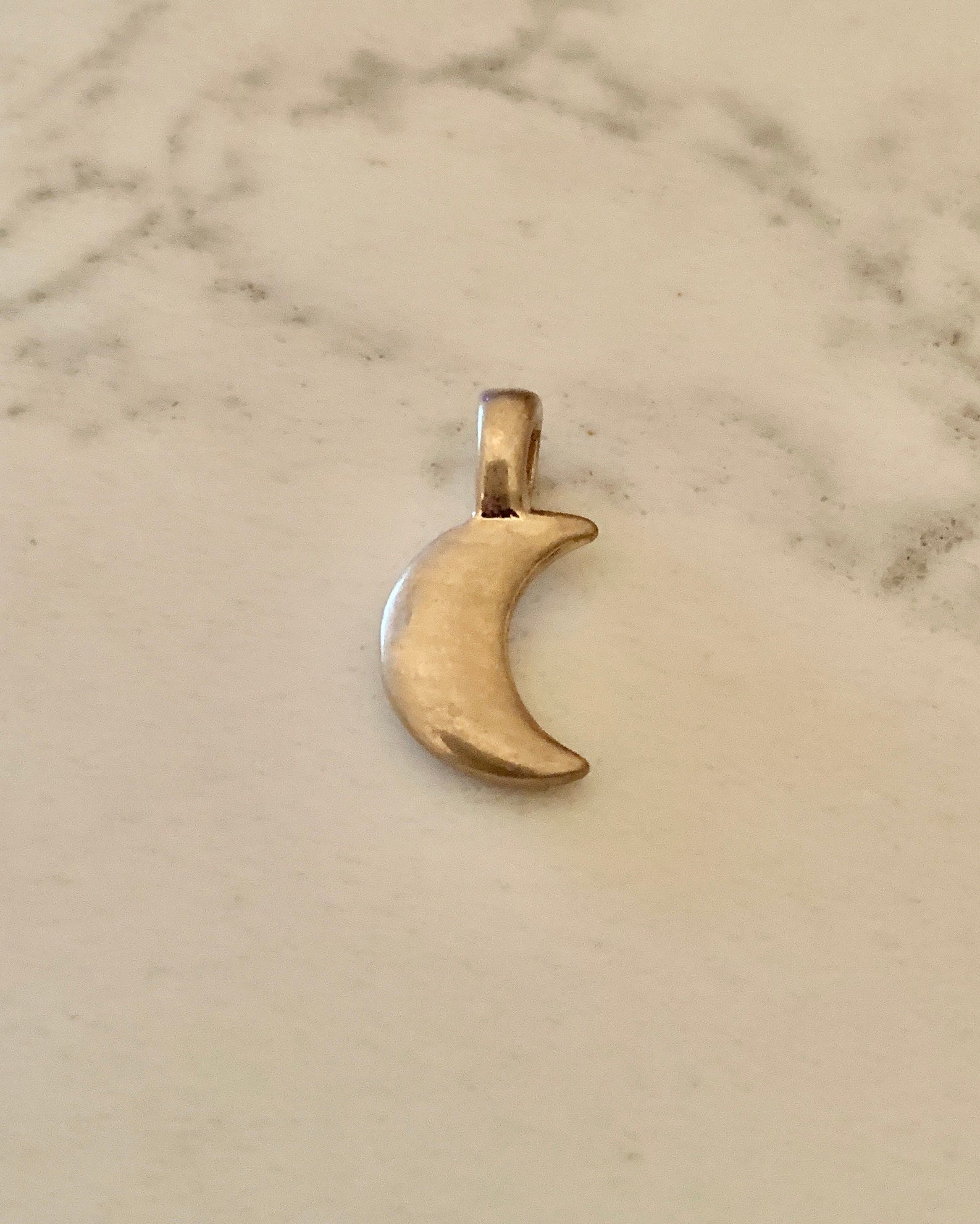 Solid Moon Charm - Gold.