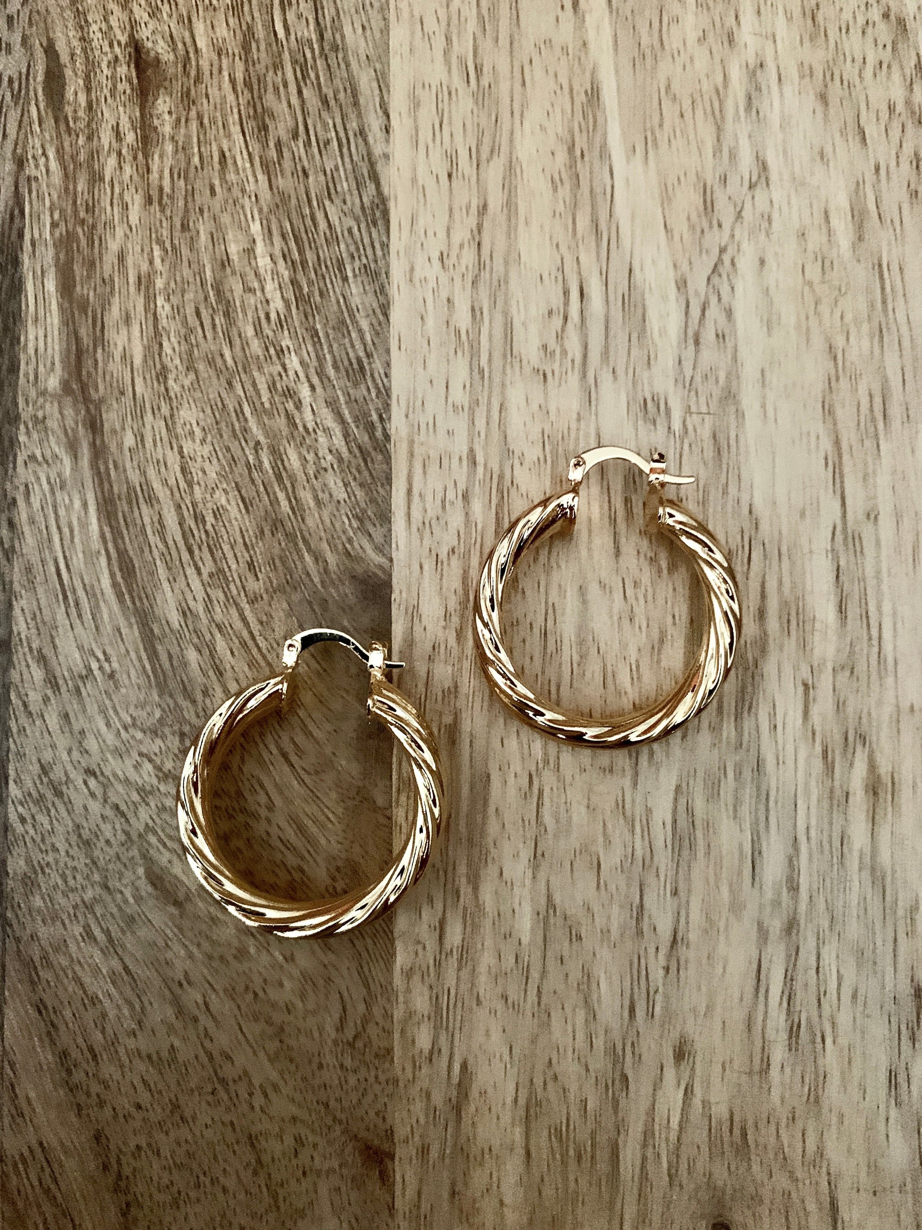 Chunky Gold Hoop Earrings.