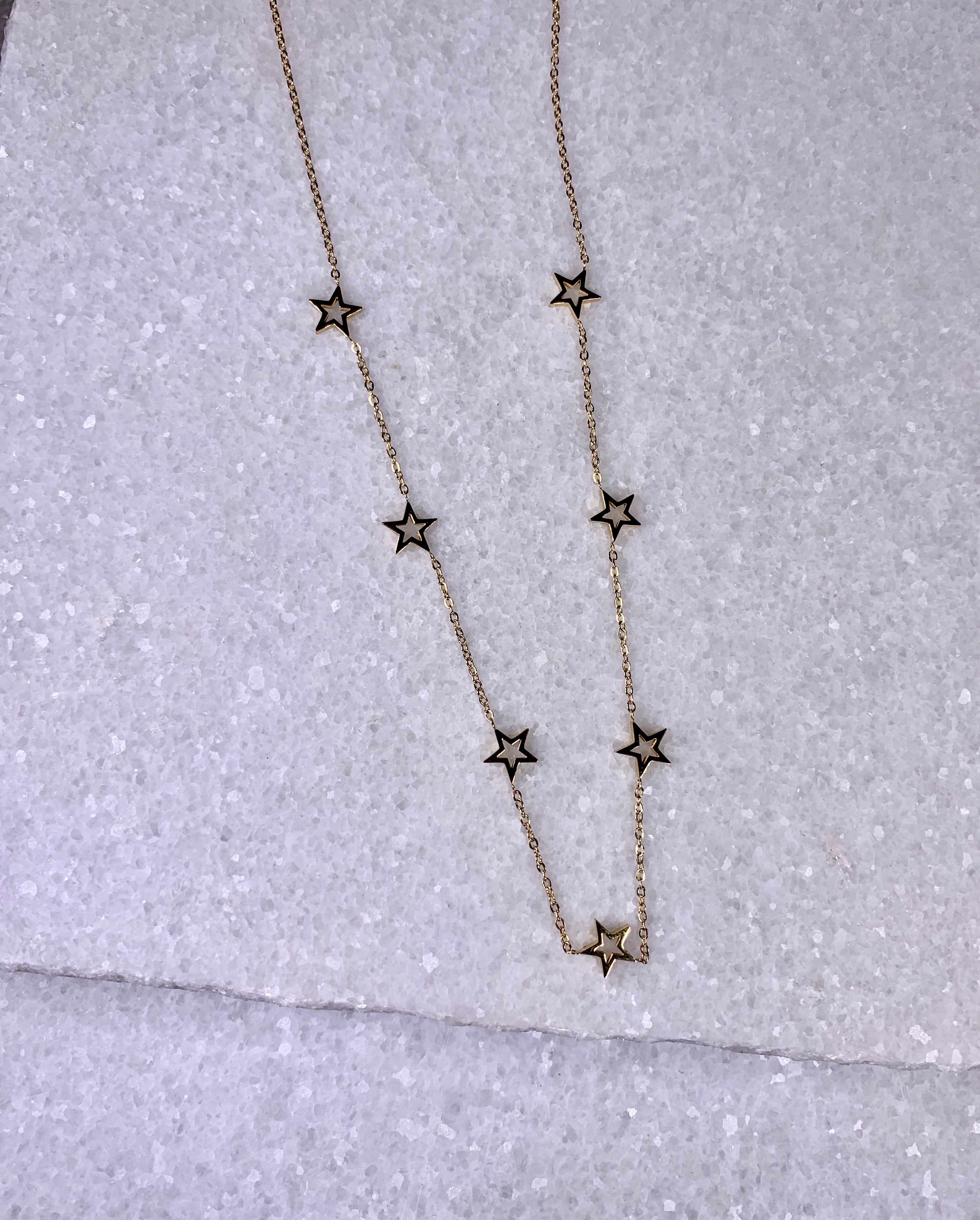 Gold Open Mini Star Necklace.