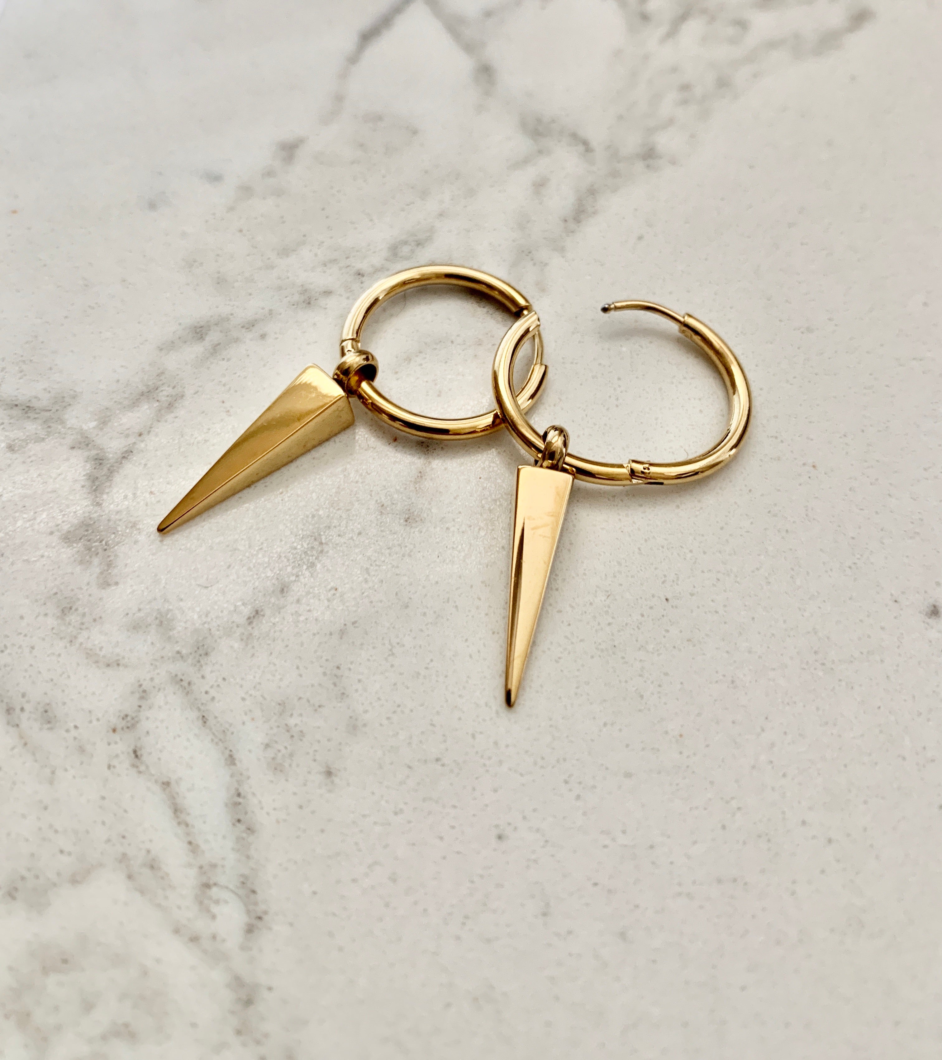 On Point Drop Gold Plated Earrings.