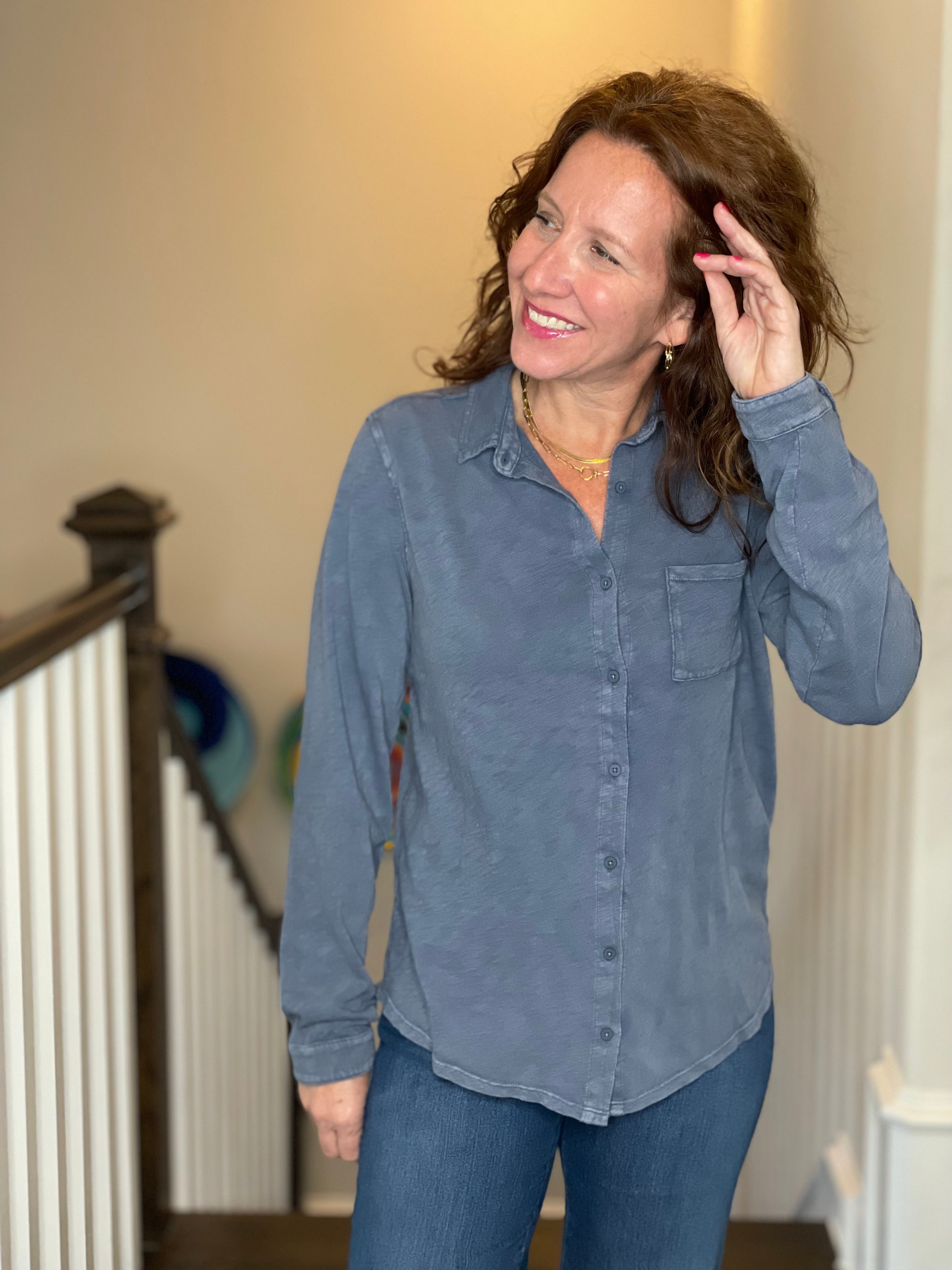 Perfectly Soft Button Up Shirt.