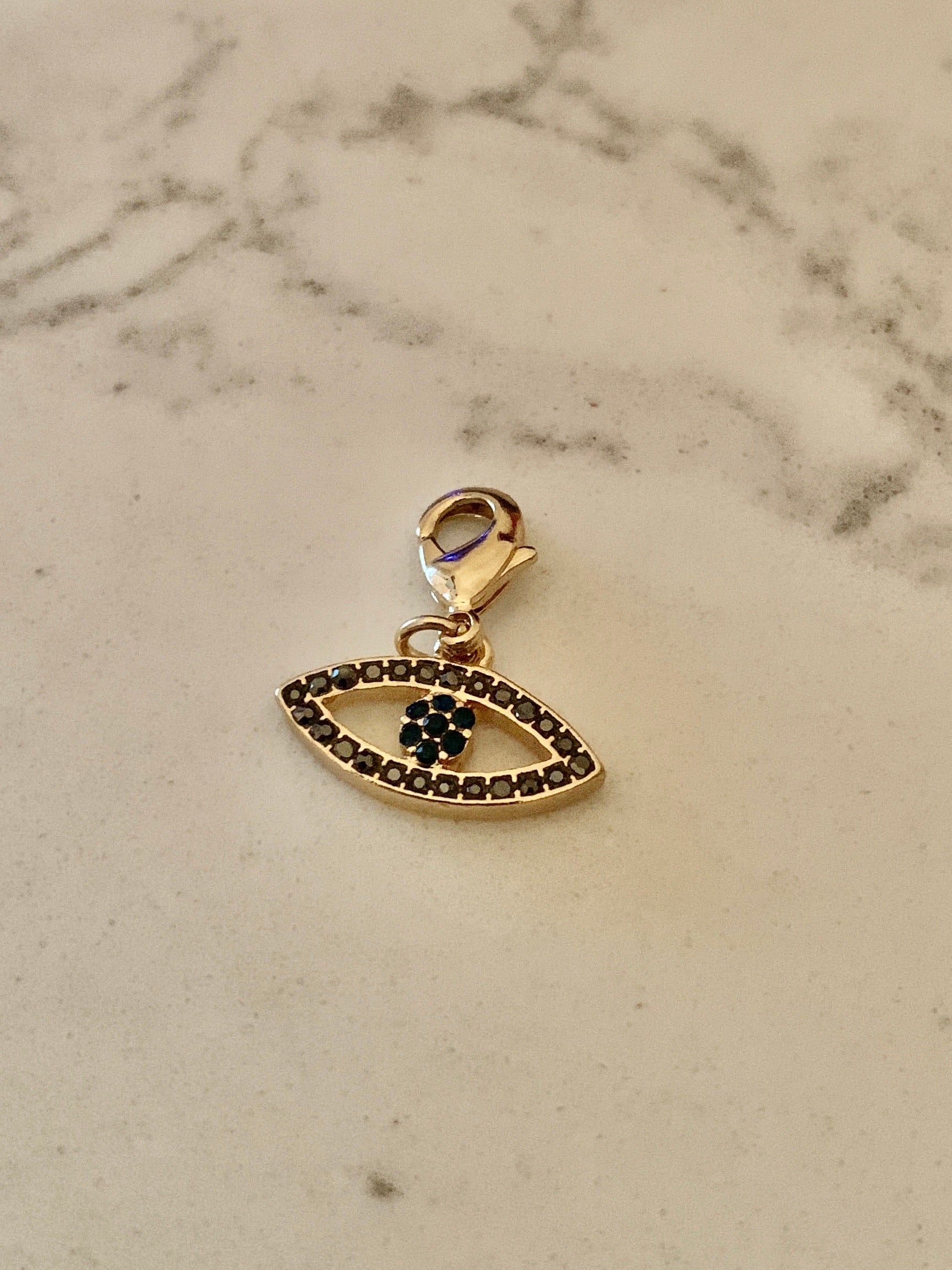 Evil Eye Pave Charm - Gold.