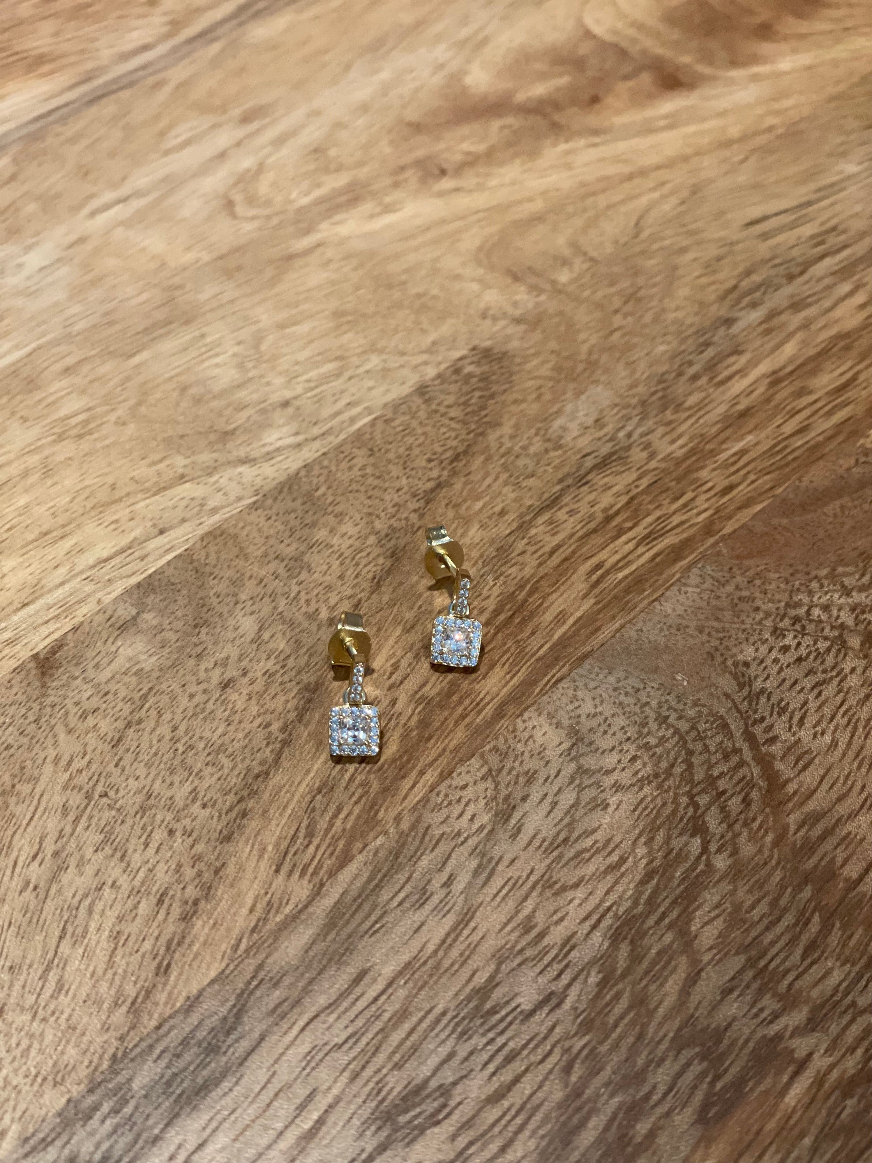Diamond Drop Post Earrings.