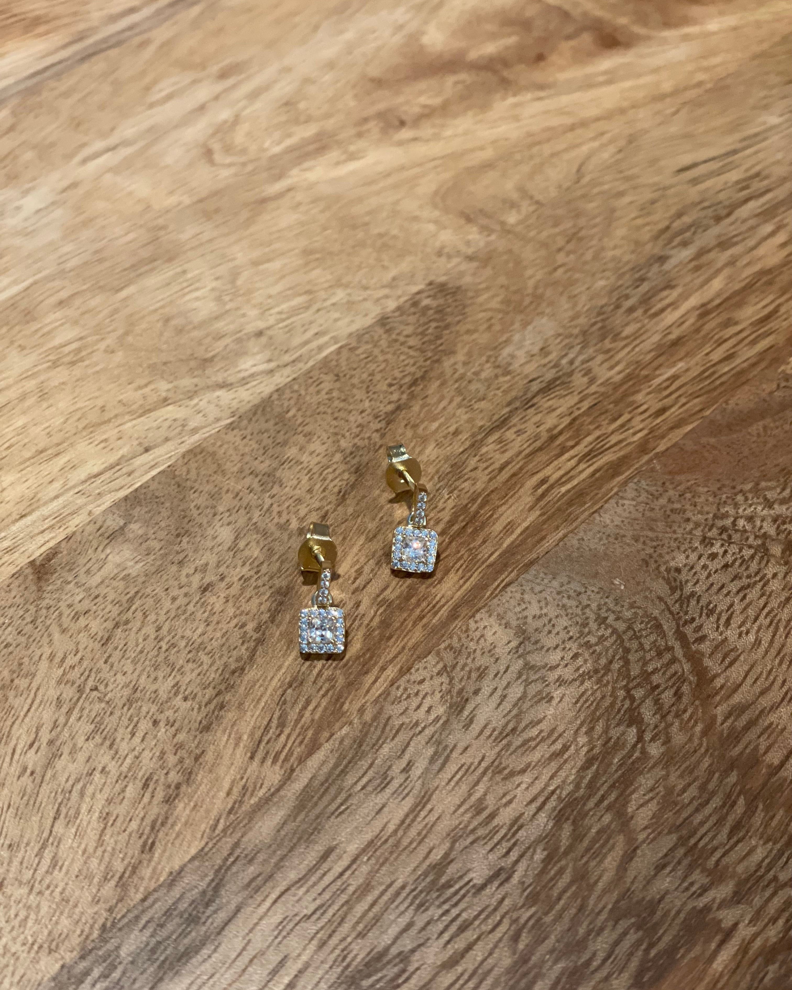 Diamond Drop Post Earrings.