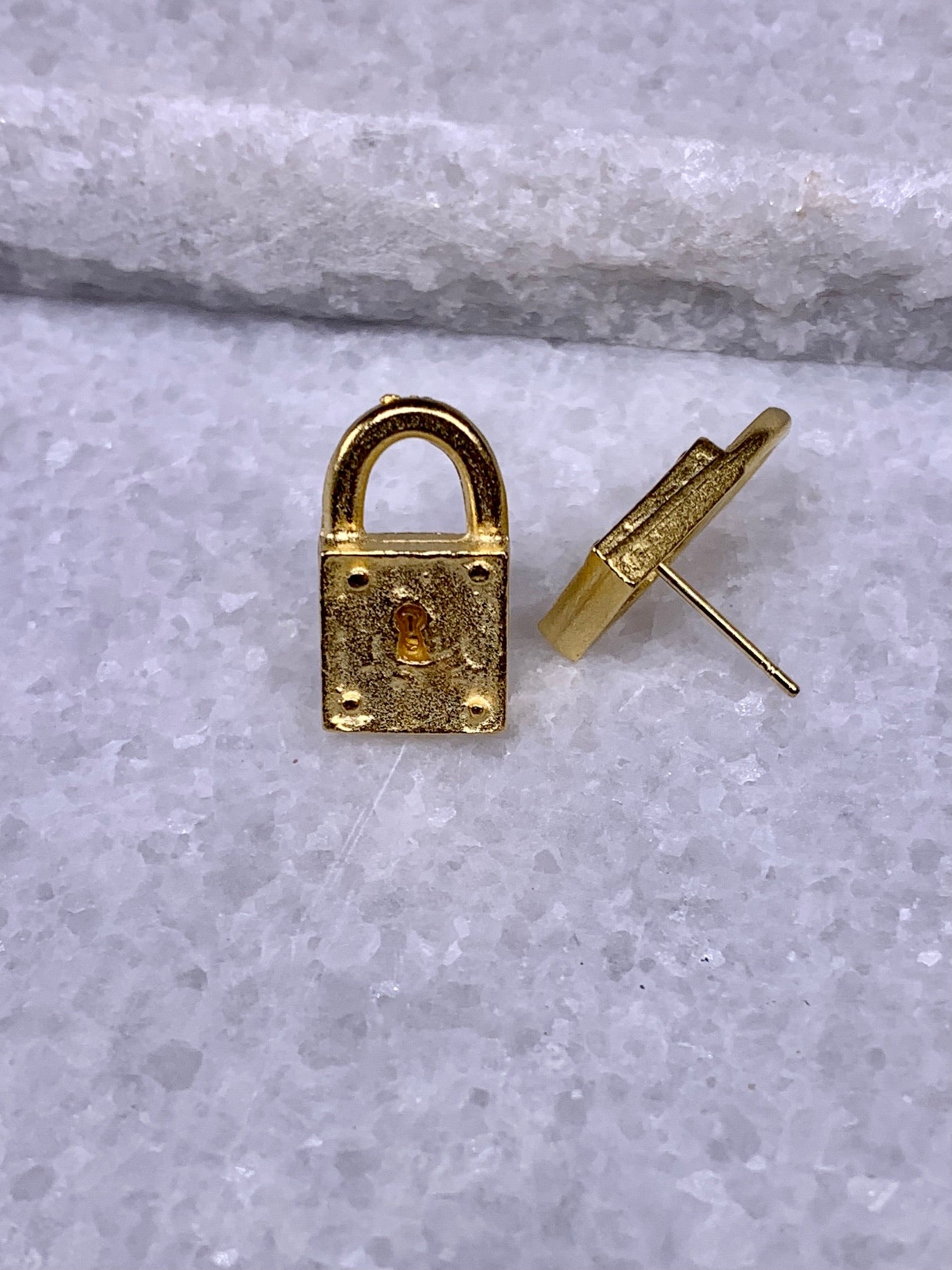 Susan Shaw Tiny Lock Earrings.