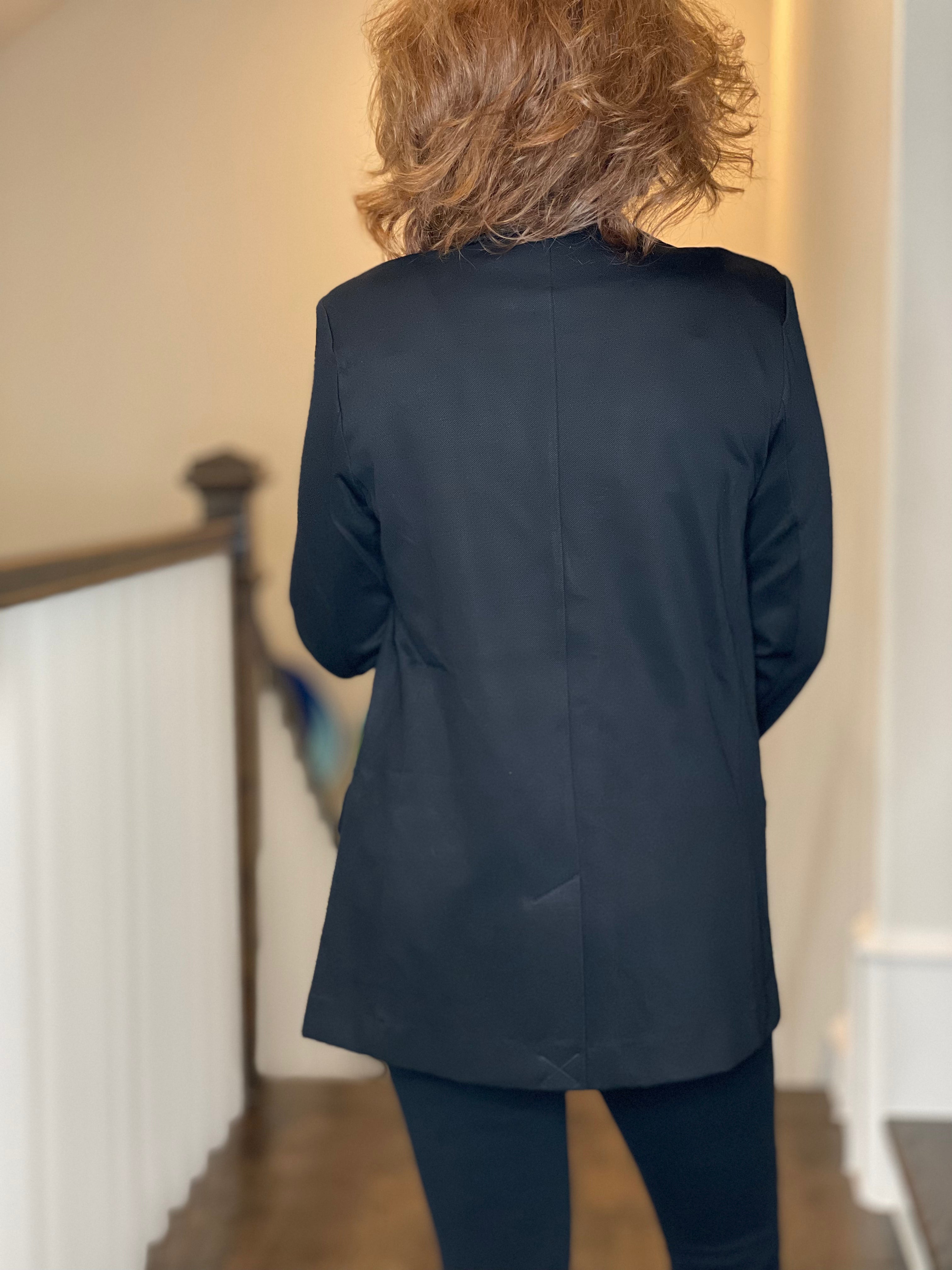 Esqualo Black Twill Blazer.