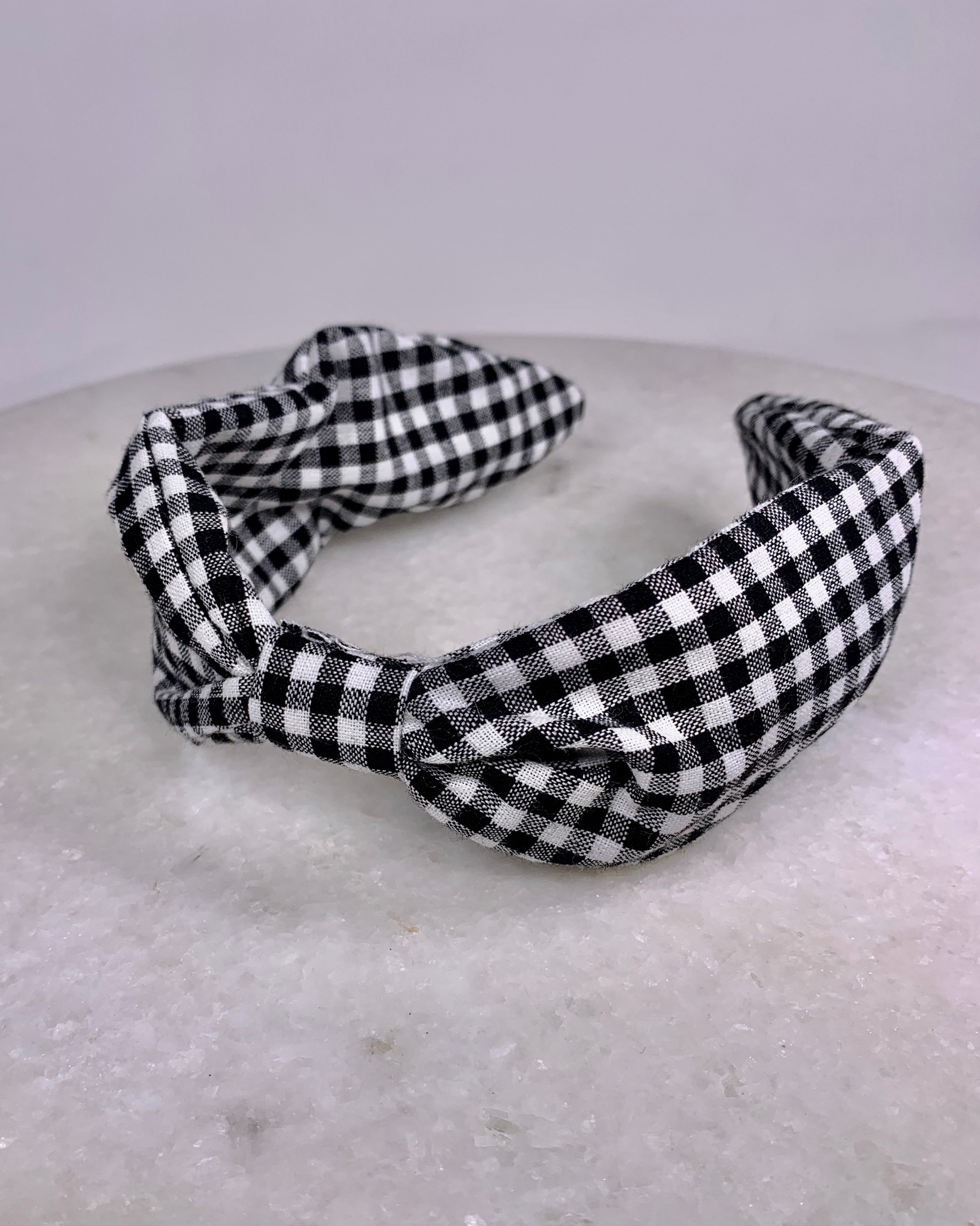 Black & White Plaid Headband.