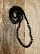 Black Onyx Long Beaded Necklace.