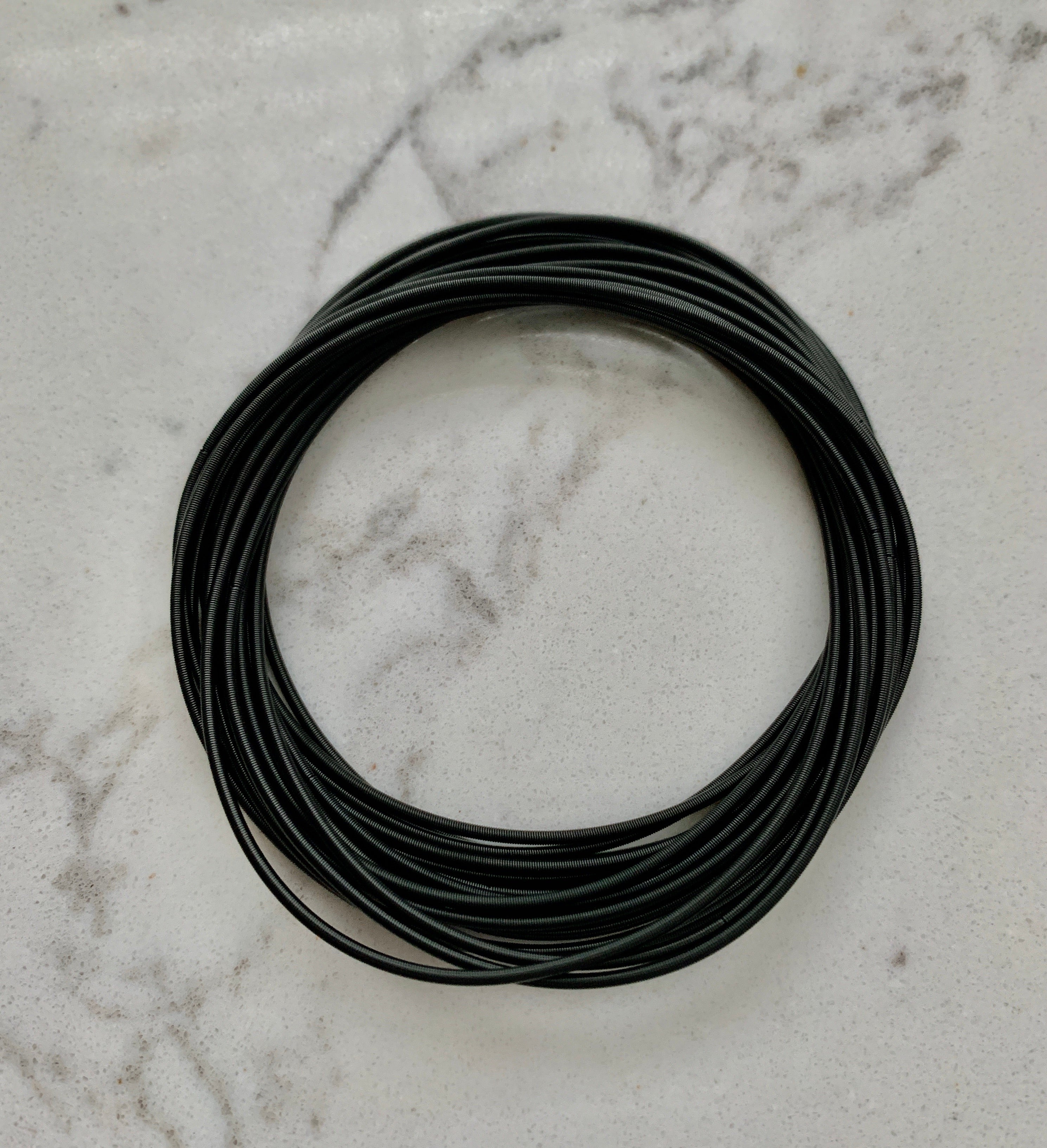 Stainless Steel Black Guitar String Bracelets - Set of 20.