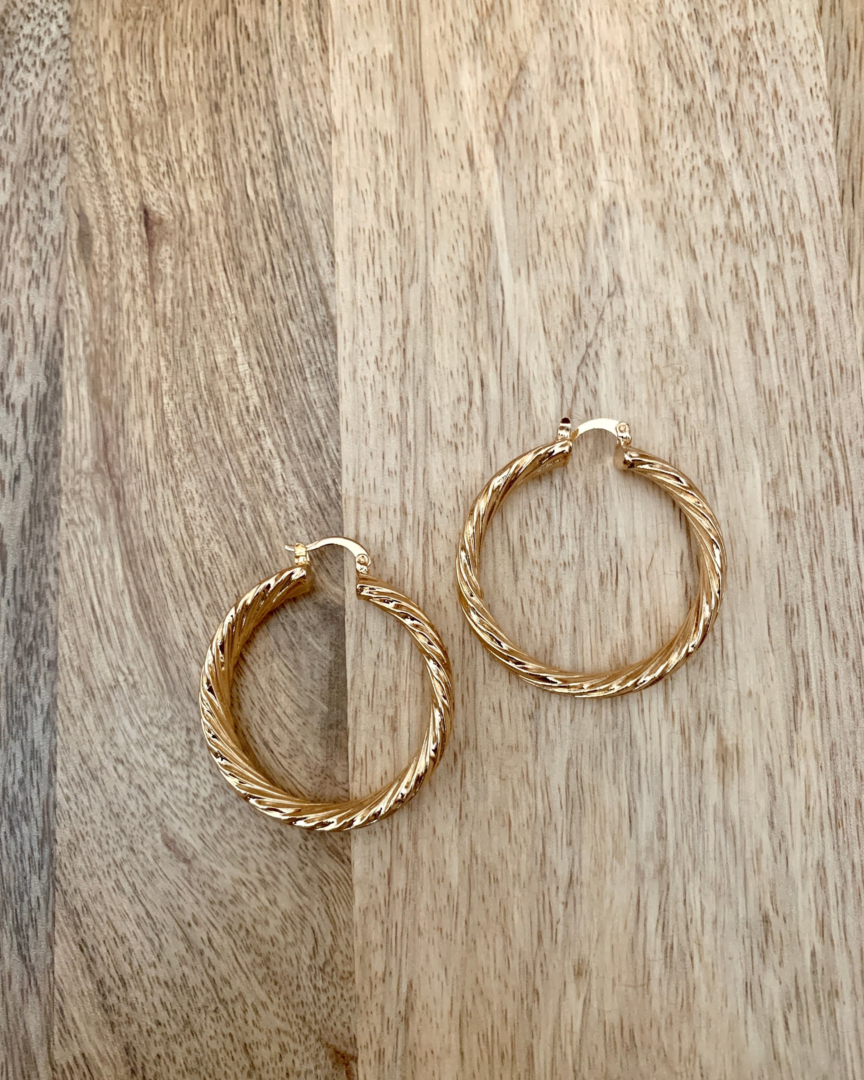 Chunky Gold Hoop Earrings.