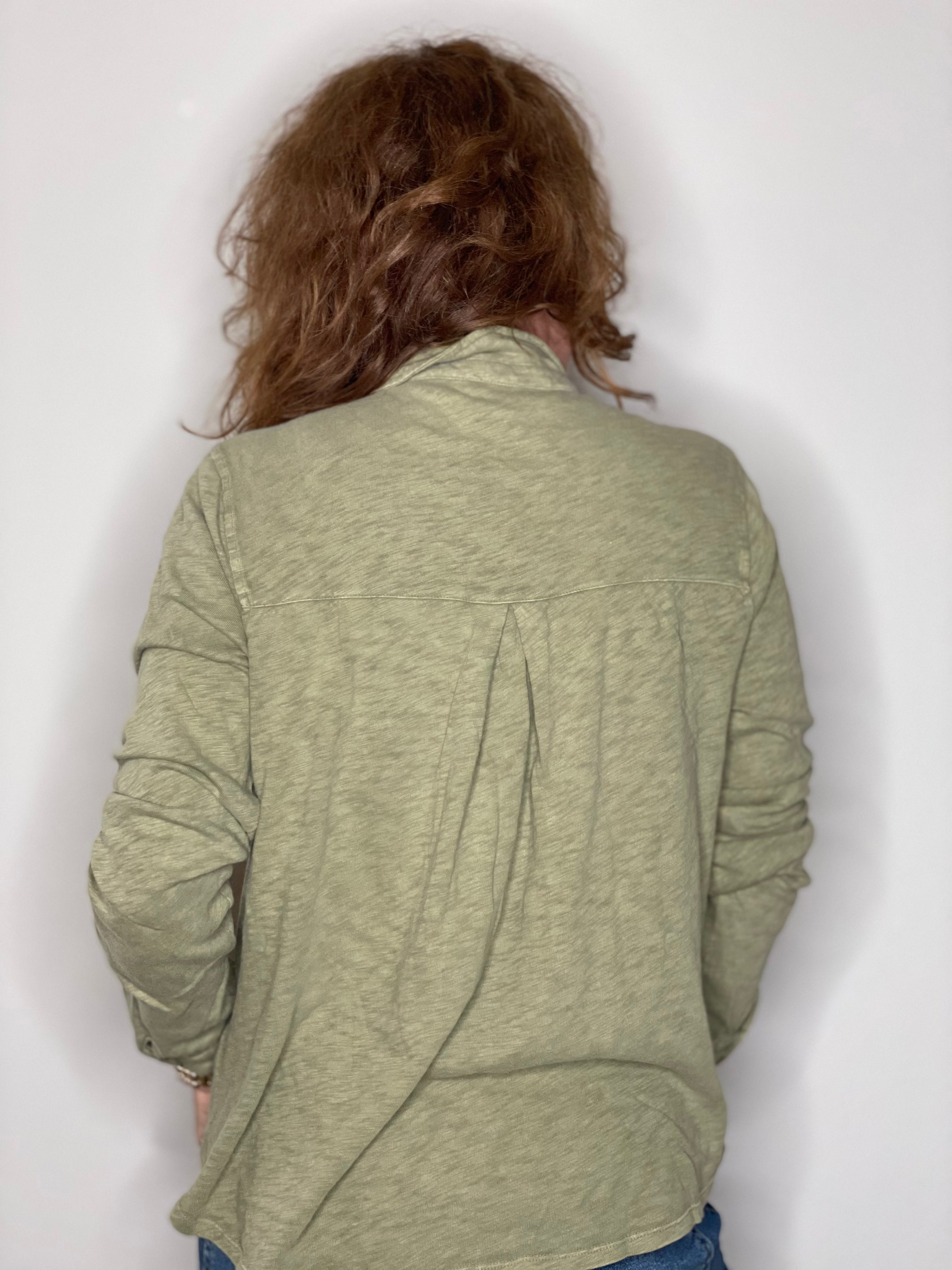 Hello Nite Perfectly Soft Button Up Shirt in Army Green.