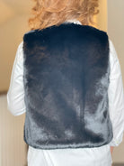 Molly Bracken Faux Fur Vest in Black.