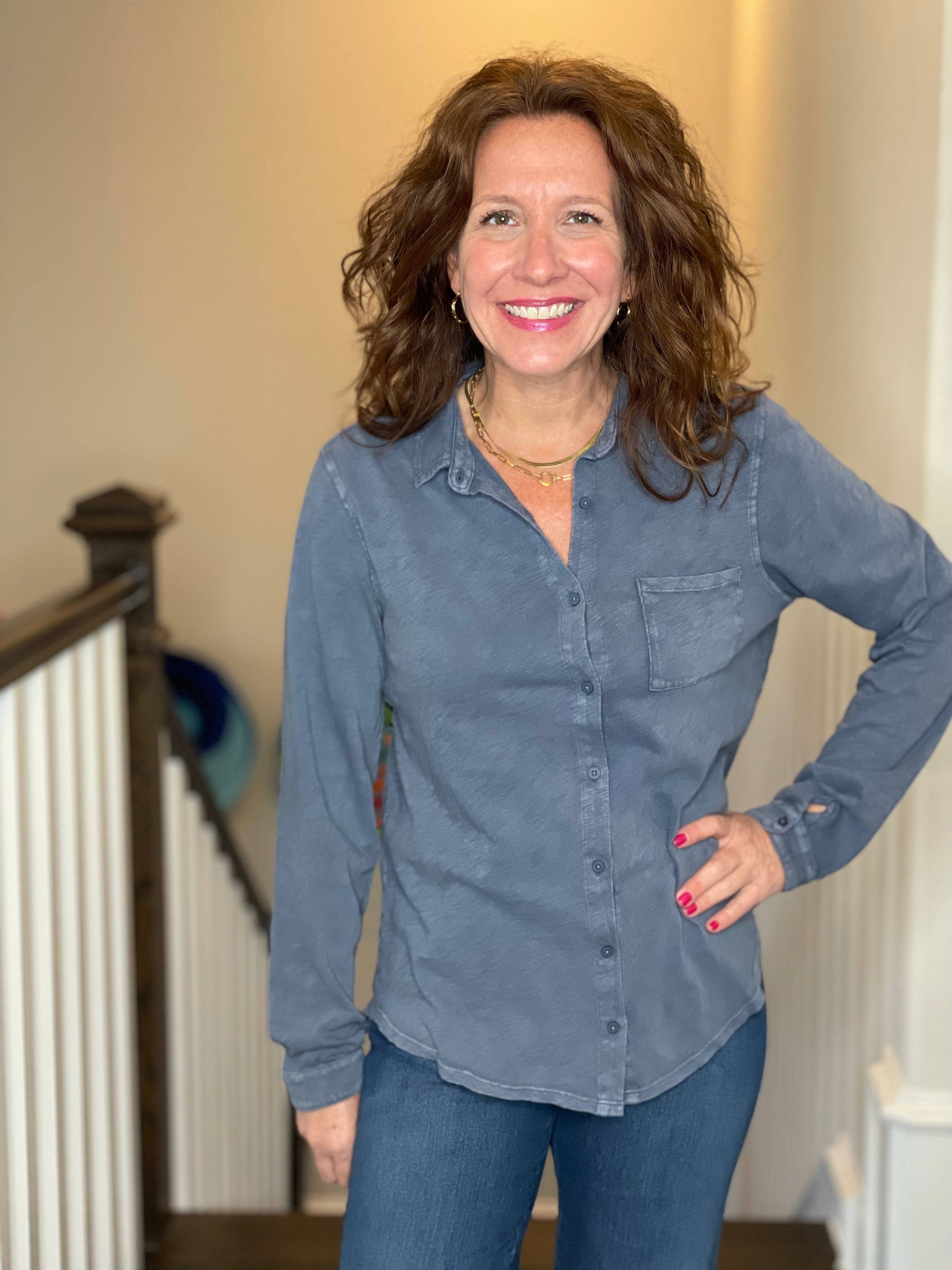 Perfectly Soft Button Up Shirt.