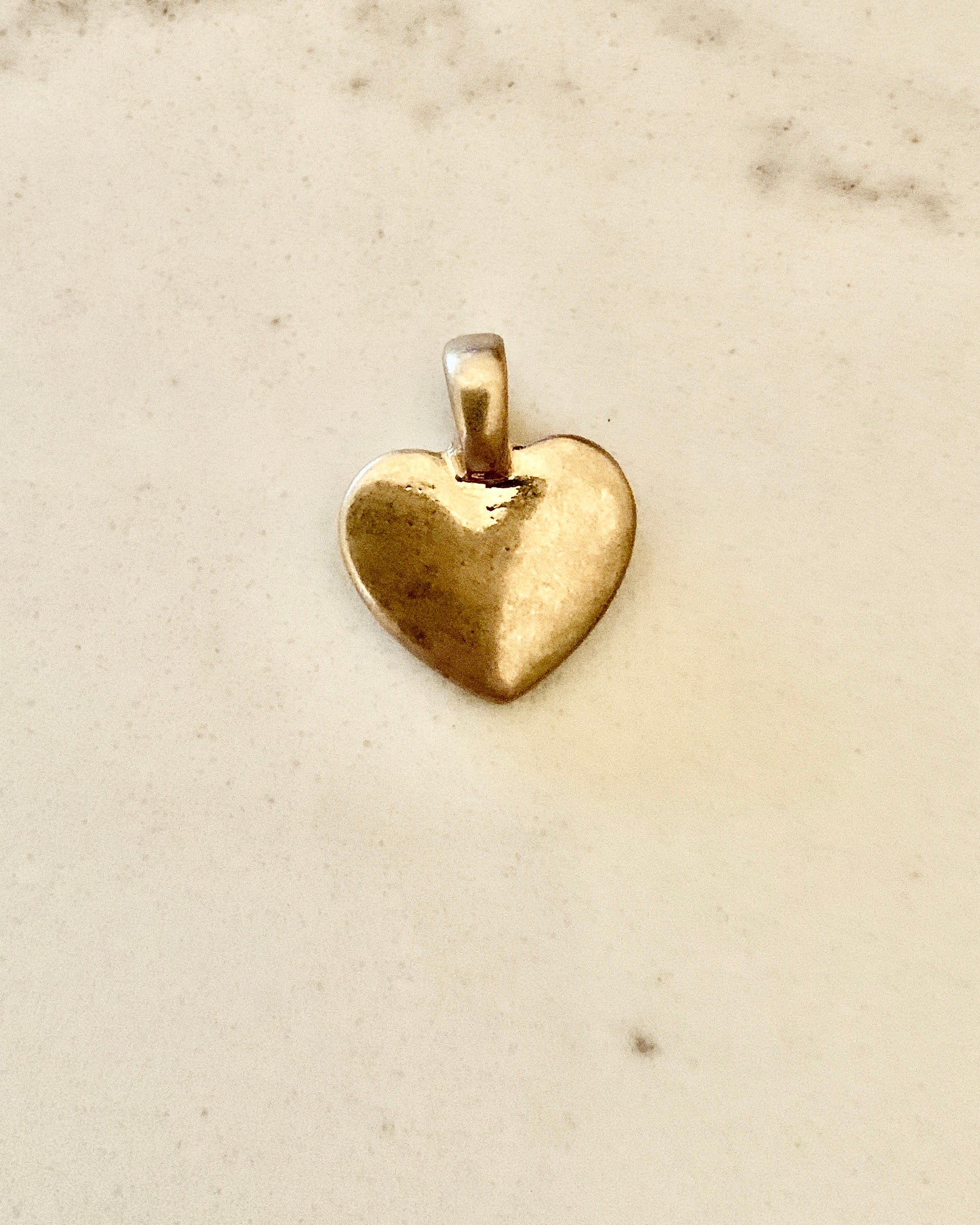 Solid Heart Charm - Gold.