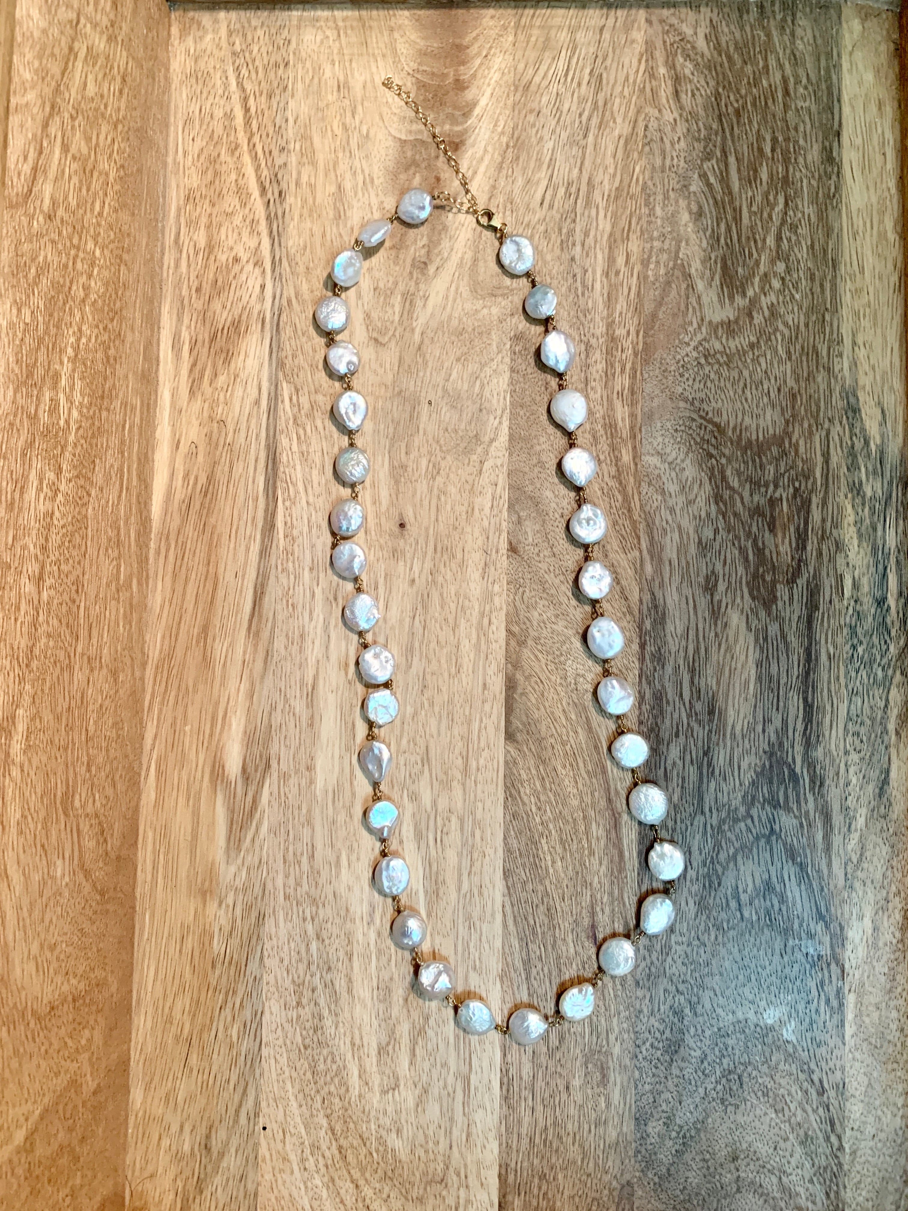 Genuine Coin Pearl Necklace.