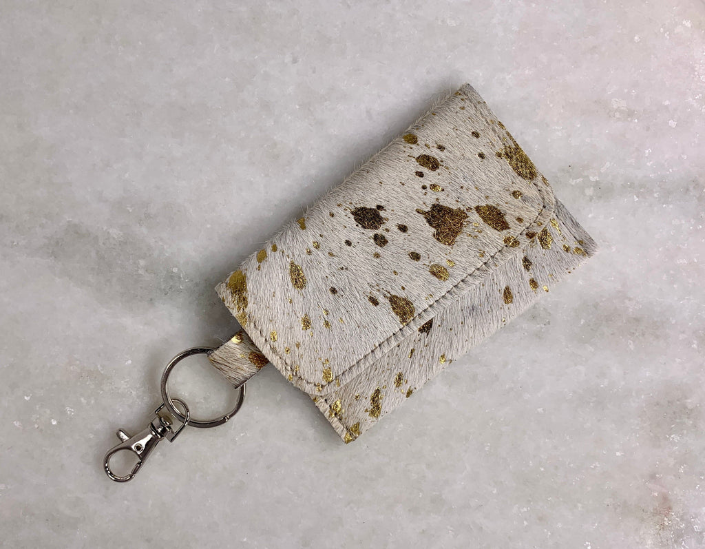 Speckled Metallic Hide Keychain Wallet.